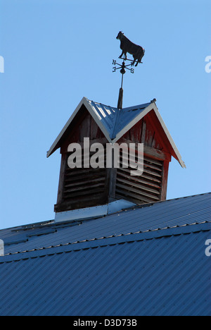 Weathervane on the top of a barn in Eastern Oregon. Stock Photo