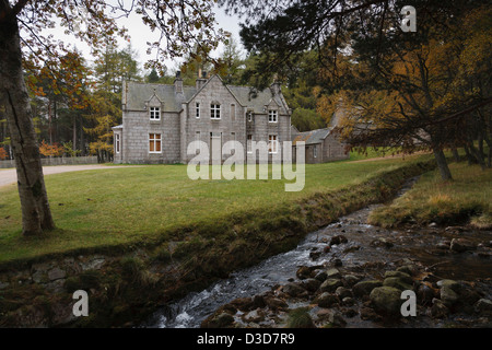 Glas-allt-Shiel Lodge on Loch Muick, built as a Royal Lodge by Queen Victoria in 1860 Stock Photo