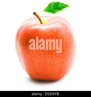 Delicious red apple. Isolated on white background. Stock Photo