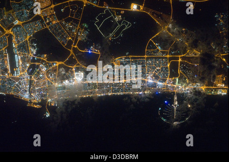 Dubai, United Arab Emirates at Night (NASA, International Space Station, 02/22/12) Stock Photo