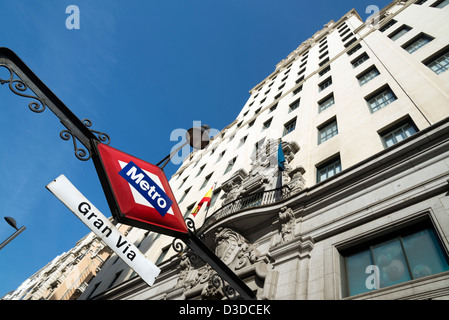 Telefonica building on Gran Via, Madrid, Spain Stock Photo