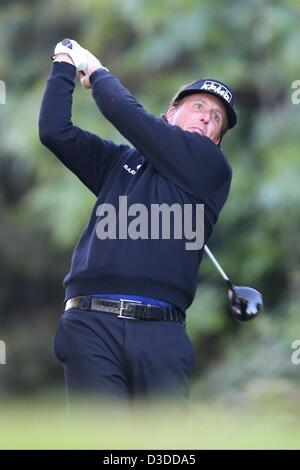 Feb. 14, 2013 - Pacific Palisades, California, U.S. - Lu02/13/13 Pacific Palisades, CA:  Phil Mickelson during the first round of the Northern Trust Open held at Riviera Country Club. (Credit Image: © Michael Zito/Eclipse/ZUMAPRESS.com) Stock Photo