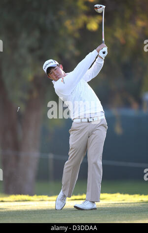 Feb. 14, 2013 - Pacific Palisades, California, U.S. - 02/13/13 Pacific Palisades, CA: John Huh during the first round of the Northern Trust Open held at Riviera Country Club. (Credit Image: © Michael Zito/Eclipse/ZUMAPRESS.com) Stock Photo