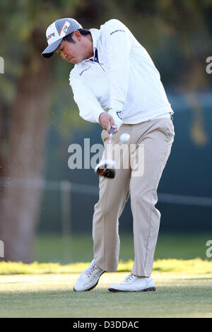 Feb. 14, 2013 - Pacific Palisades, California, U.S. - 02/13/13 Pacific Palisades, CA: John Huh during the first round of the Northern Trust Open held at Riviera Country Club. (Credit Image: © Michael Zito/Eclipse/ZUMAPRESS.com) Stock Photo