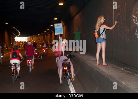 Bochum, Germany, cyclists on the Still Life Ruhr Stock Photo