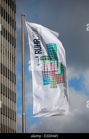 Essen, Germany, the flag of the European Capital of Culture Ruhr 2010 Stock Photo