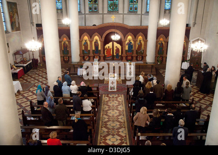 Dortmund, Germany, Serbian-Russian-Bulgarian Vespers at St. Luke's Church Stock Photo