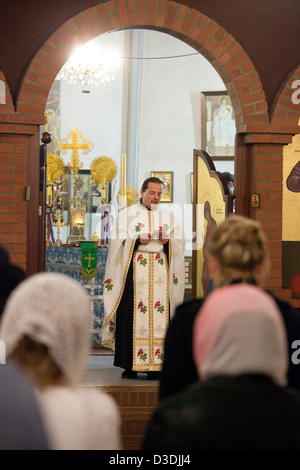 Dortmund, Germany, Serbian-Russian-Bulgarian Vespers at St. Luke's Church Stock Photo