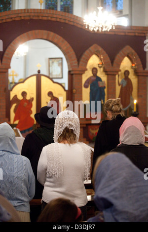 Dortmund, Germany, Serbian-Russian-Bulgarian Vespers at St. Luke's Church Stock Photo