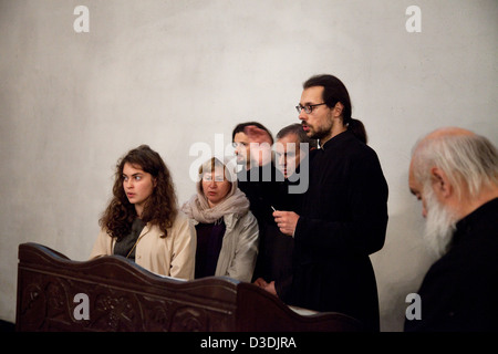 Dortmund, Germany, Serbian-Russian-Bulgarian Vespers at St. Luke's Church Stock Photo