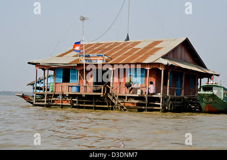 Kampong Luang  ,floating   village,on the western side of the Tonle Sap lake ,Pursat province,Cambodia. Stock Photo