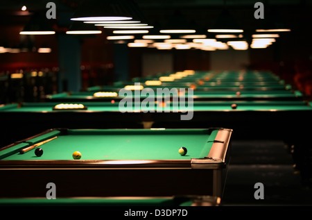 Billiard tables in a fashionable night club Stock Photo