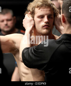 London, UK, 16th February 2013.  Gunnar Nelson verses Jorge Santiago during the Welterweight Ultimate Fighting Championship contest from Wembley Arena. Alamy Live News Stock Photo