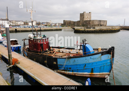 Carrickfergus harbour and castle Stock Photo