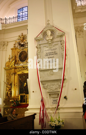 Warsaw, Poland, on the epitaph of Frederic Chopin in the Holy Cross Church, where his heart lies buried Stock Photo