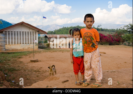 Fang, Thailand, Fluechtlingsgeschwister from Burma Stock Photo