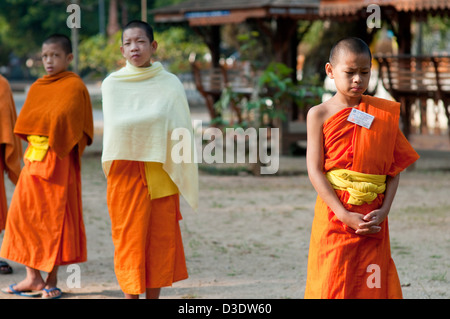 Fang, Thailand, novice school at the morning prayer Stock Photo