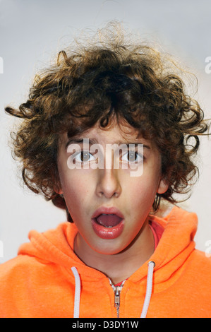 Boy with a surprised face Stock Photo