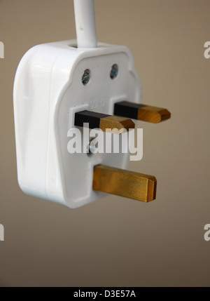 Three pin electric plug Stock Photo