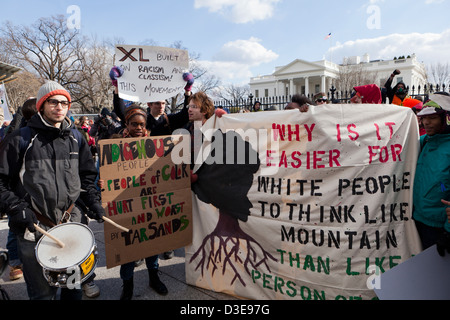 Climate activists protesting - Washington, DC USA Stock Photo