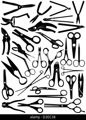 Set of different scissors isolated on white Stock Photo - Alamy
