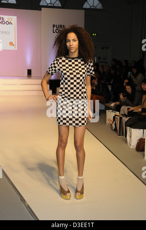 Model On Catwalk At Pure London Stock Photo