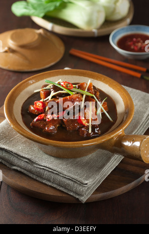 Twice cooked pork Chinese food Stock Photo