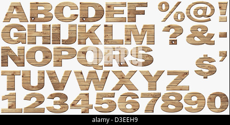 Wooden alphabet isolated on a white background Stock Photo