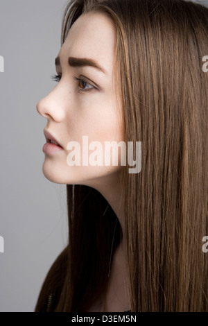 Profile of fifteen year old girl. Stock Photo