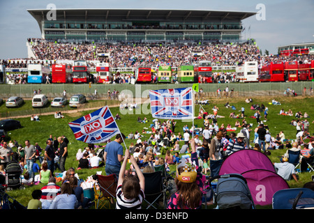 View of the Grandstand at Epsom Downs Racecourse Stock Photo