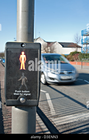 A red man at a road crossing, UK Stock Photo