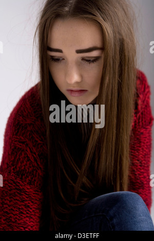 Studio portrait of a 15 year old girl. Stock Photo