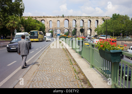 Valens Aqueduct in Istanbul, Turkey. Stock Photo