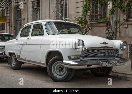 old soviet car in baku azerbaijan street Stock Photo
