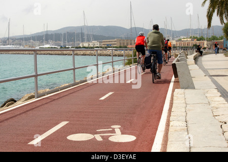 Cycle path, Palma, Mallorca Stock Photo