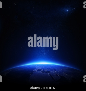 Africa city lights at night 3d rendering Stock Photo - Alamy