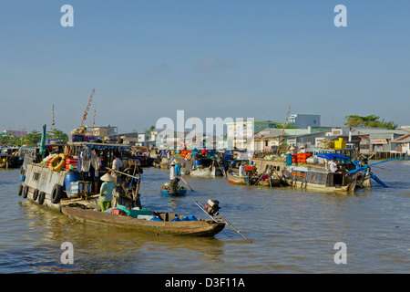 Floating market, Can Tho, Mekong Delta, Vietnam Stock Photo