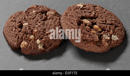 Pecan praline chocolate biscuits Stock Photo