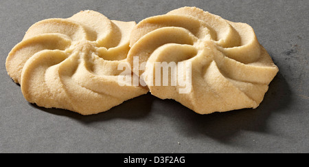 Two Viennese shortbread biscuit swirl Stock Photo