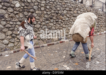 Carnival of Bielsa, one of the most traditional carnival in the Pyrenees, Aragon, Spain. Stock Photo