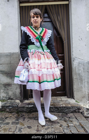 Carnival of Bielsa, one of the most traditional carnival in the Pyrenees, Aragon, Spain. Stock Photo