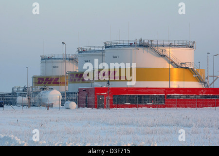 Leipzig, Germany, tank storage of DHL Hub Leipzig GmbH in Leipzig Stock Photo