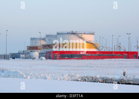 Leipzig, Germany, tank storage of DHL Hub Leipzig GmbH in Leipzig Stock Photo