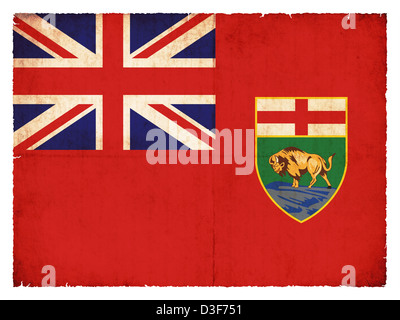 Flag of the Canadian province Manitoba created in grunge style Stock Photo