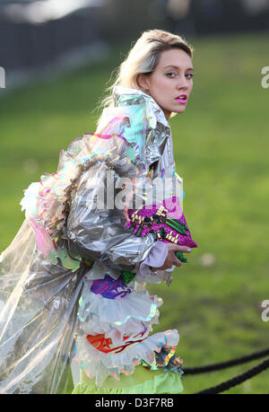 London, UK, 18th February 2013: Guest arrives for the Burberry Prorsum - London Fashion Week show. Stock Photo