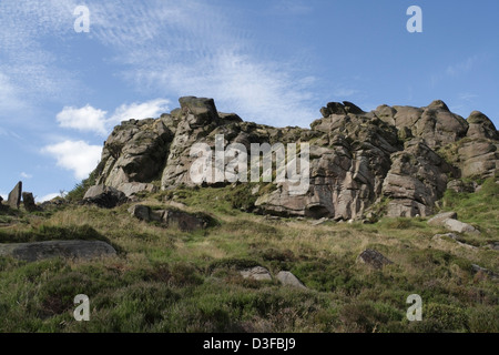 The Roaches Rocky outcrop in the Peak District national park in Staffordshire England UK Stock Photo