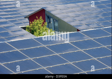 Freiburg, Germany, solar panels on the roofs in Vauban Stock Photo