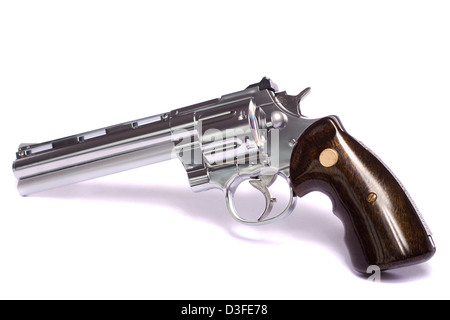 Close up view of a airsoft gun isolated on a white background. Stock Photo