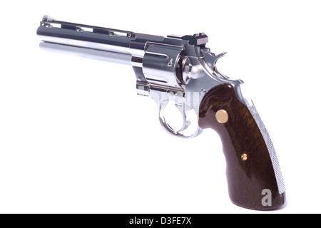 Close up view of a airsoft gun isolated on a white background. Stock Photo