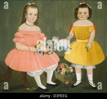 William Matthew Prior, The Burnish Sisters, American, 1806 - 1873, 1854, oil on canvas Stock Photo